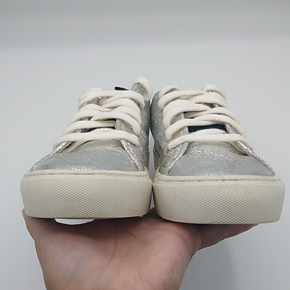 Zara Basic Collection Silver Metallic Sneakers Size -38/US 7.5 - Picture 10 of 16